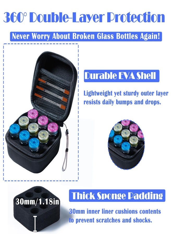 JFGLORIX Insulin Fridge Holder Storage Case Insulin Vial Protector Holder Insulin Cooler Travel Case Organizer Fits Standard 10ml U-100 Vials,9-Slot,Black (9 Slots) - Image 2